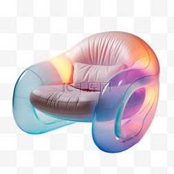 充气感沙发高级感家具3D渐变色时