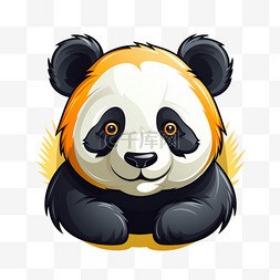 投资条件扁平图片_野生动物扁平风动物熊猫宠物插画