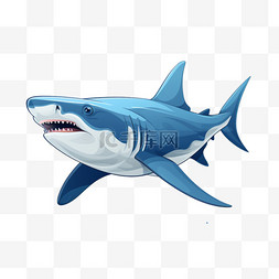 生动图片_鲨鱼扁平动物可爱生动卡通绘本