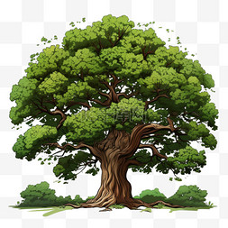 大树扁平植物绿色清新绿植