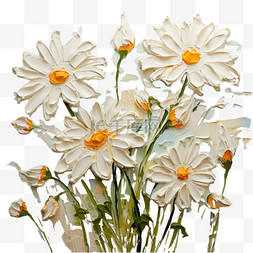 油画植物图片_油画风格鲜花花朵植物风景画装饰
