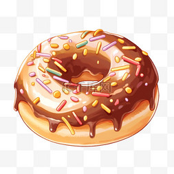 甜甜圈元素卡通手绘