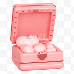 七夕礼盒粉色图片_C4D七夕浪漫爱心礼盒粉色立体3D