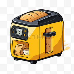 面包机扁平黄色家电常见电器
