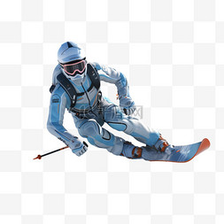 运动员3d图片_3D亚运会滑雪雪上运动运动员锻炼