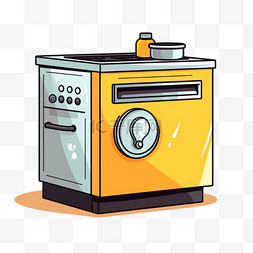 洗碗机轻松图片_扁平洗碗机黄色家电常见电器