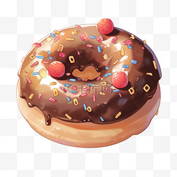 甜甜圈甜片卡通手绘元素