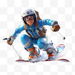 3D滑雪雪上运动亚运会运动员锻炼