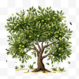 大树果树扁平植物绿色清新绿植