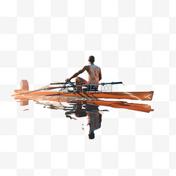 3D亚运会划船小船运动员锻炼比赛