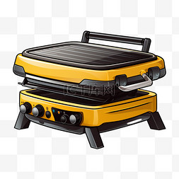 烧烤烤箱图片_扁平烤箱烧烤黄色家电常见电器