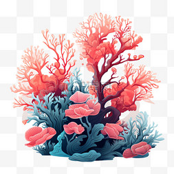 扁平动物珊瑚可爱生动卡通绘本