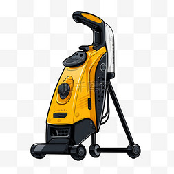 扫地机扁平黄色家电常见电器