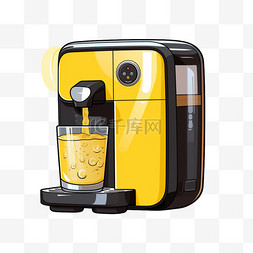 榨汁机扁平黄色家电常见电器