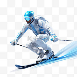 运动员3d图片_滑雪雪上运动3D亚运会运动员锻炼