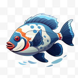 可爱海洋动物卡通图片_扁平动物可爱小鱼海洋生动卡通绘