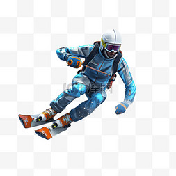 3D亚运会雪上运动滑雪运动员锻炼