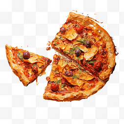 诱人披萨美味图片_油画披萨风格食物美味好吃