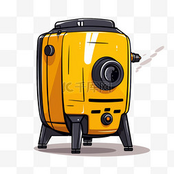 扁平黄色家电保温制冷机常见电器