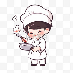 小男孩厨师卡通手绘元素