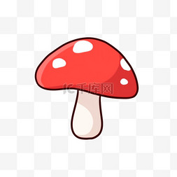 红色的蘑菇卡通手绘元素