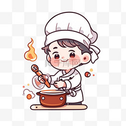厨师小男孩卡通手绘元素