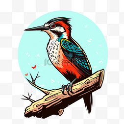 啄木鸟背景图片_卡通啄木鸟手绘元素