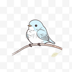 可爱小鸟手绘卡通元素