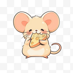 老鼠吃奶酪图片_吃奶酪卡通手绘元素老鼠
