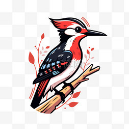 啄木鸟刀片图片_手绘元素啄木鸟卡通