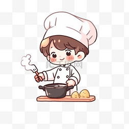 厨师餐单图片_可爱厨师男孩手绘元素