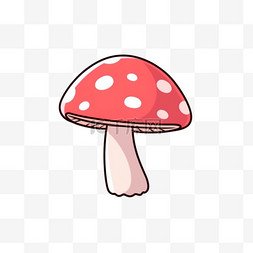 手绘白色的蘑菇图片_手绘红色的蘑菇卡通元素