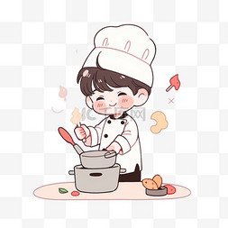 厨师卡通厨师图片_卡通小男孩厨师元素