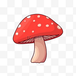 卡通蘑菇背景图片_红色的蘑菇元素卡通手绘