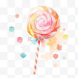 棒棒糖背景图片_手绘棒棒糖彩色元素