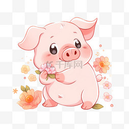 可爱小猪图片_手绘可爱小猪卡通元素
