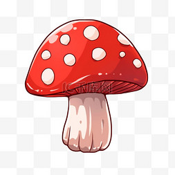 卡通红色的蘑菇元素手绘