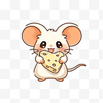 吃奶酪老鼠卡通手绘元素