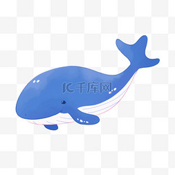手绘海洋生物素材图片_鲸鱼海洋生物卡通手绘元素