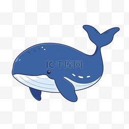 海洋生物鲸鱼卡通手绘元素