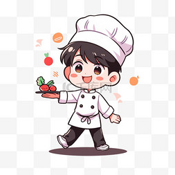厨师厨师图片_厨师小男孩手绘卡通元素
