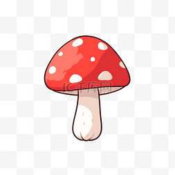 蘑菇卡通卡通图片_红色的蘑菇元素卡通手绘