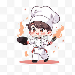 卡通装扮图片_卡通小男孩厨师手绘元素