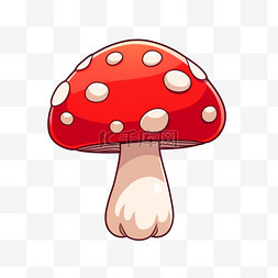 毒蘑菇中毒图片_卡通红色的蘑菇元素