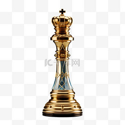 国际象棋素材图片_金色国际象棋AI元素立体免扣图案