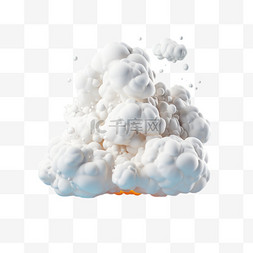 白云云朵一团AI免扣元素立体