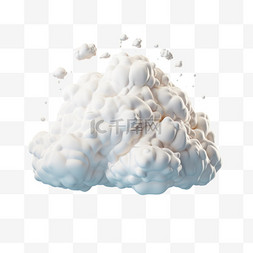 白云云朵可爱蓬松AI免扣元素立体