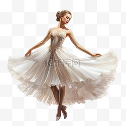 白色优雅裙子舞蹈家AI元素立体免