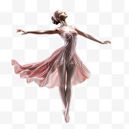 粉色纱裙舞蹈艺术AI元素立体免扣