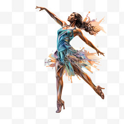 艺术色彩装饰图片_飞溅色彩艺术舞蹈跳舞AI元素立体